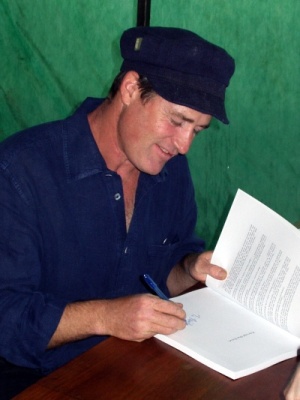 Nate Downey signing 'Harvest the Rain' Nate Downey signing 'Harvest the Rain'