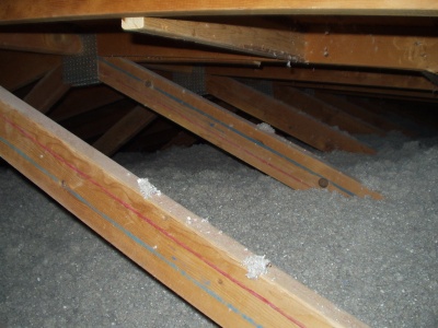 Attic filled with Cellulose Insulation Attic filled with Cellulose Insulation