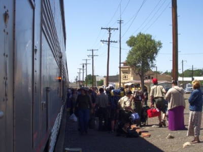 Southwest Chief - Unloading in Raton, NM Southwest Chief - Unloading in Raton, NM